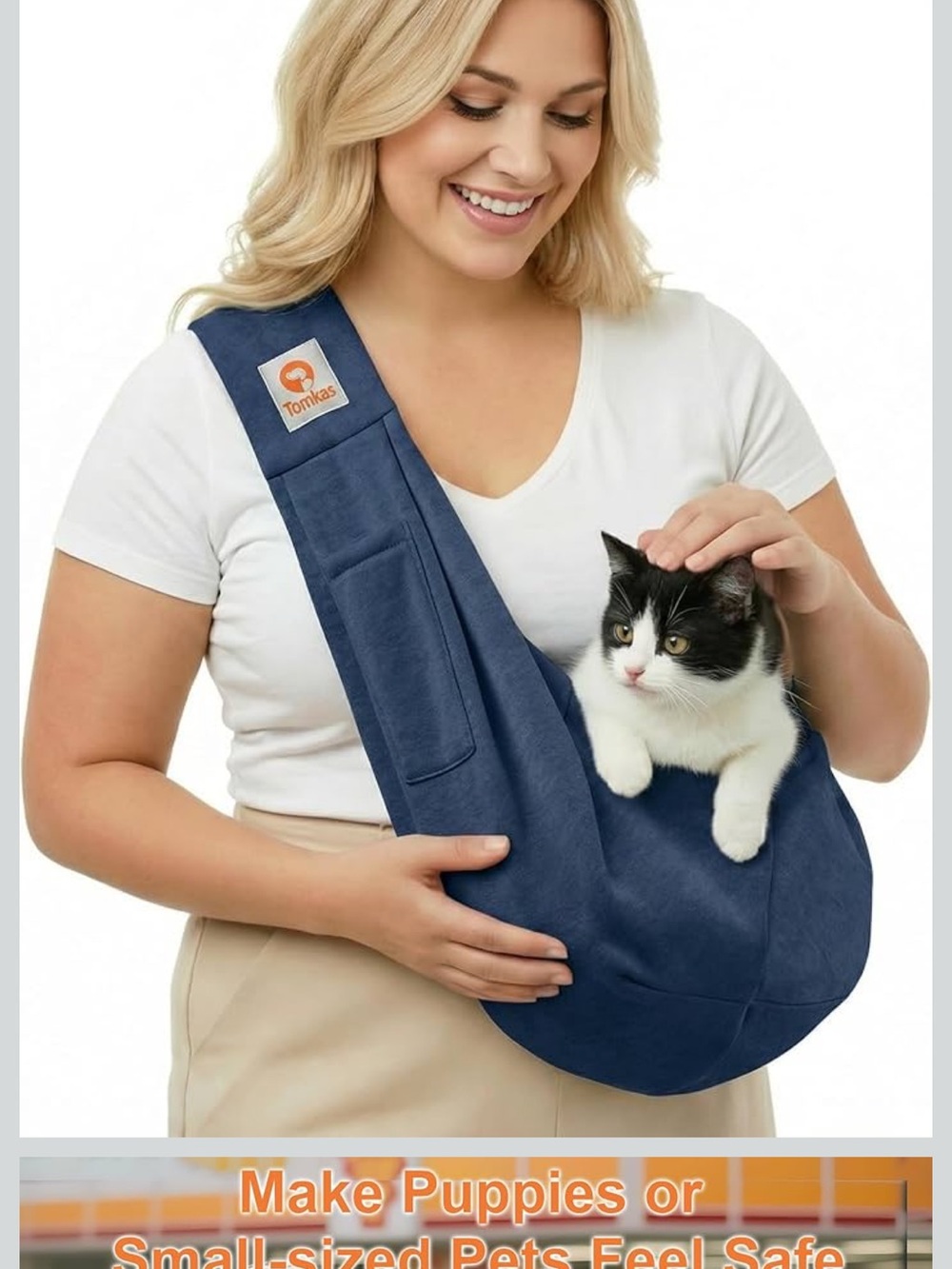 Navy Pet Sling Carrier for Small Pets